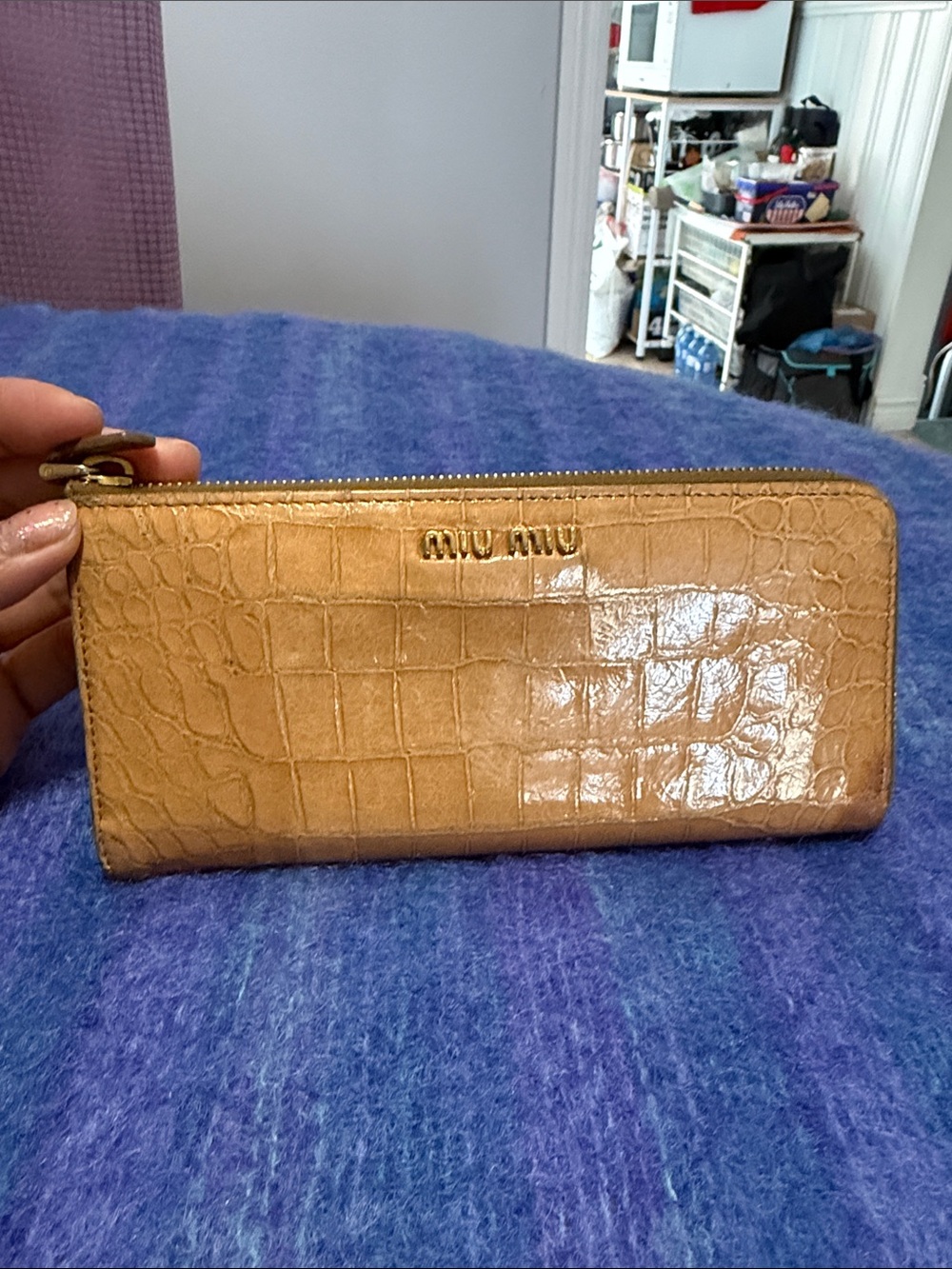 Authentic Vintage Miu Miu Leather zippy wallet